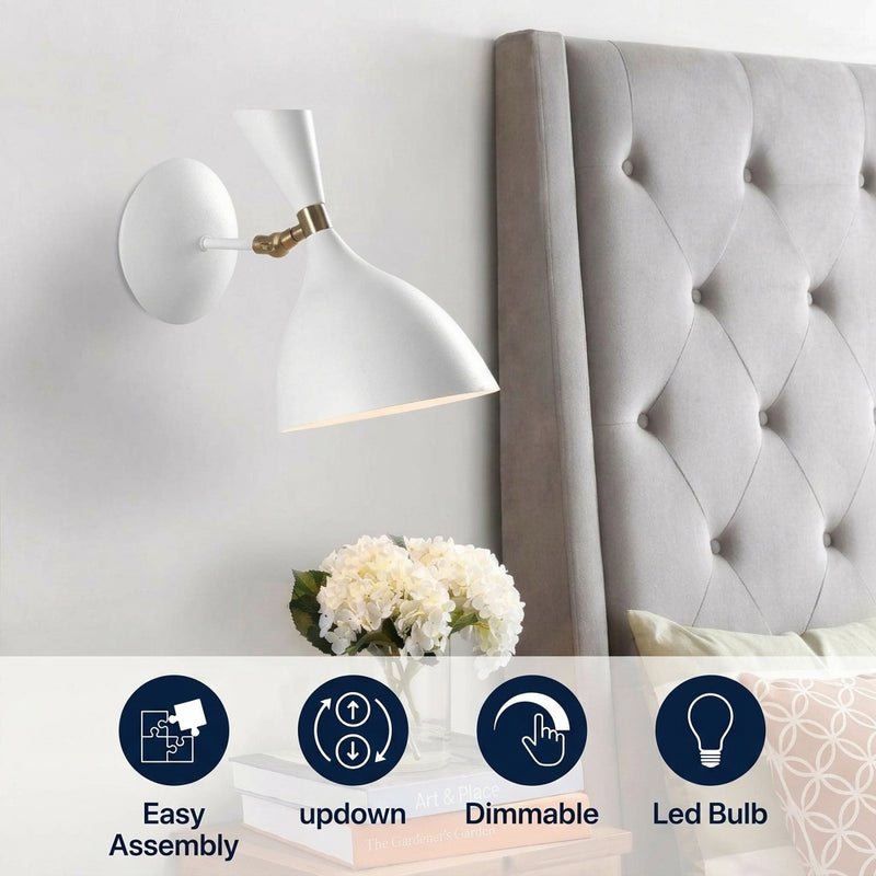 Josef 10" Iron Retro LED Wall Sconce White – ICONS