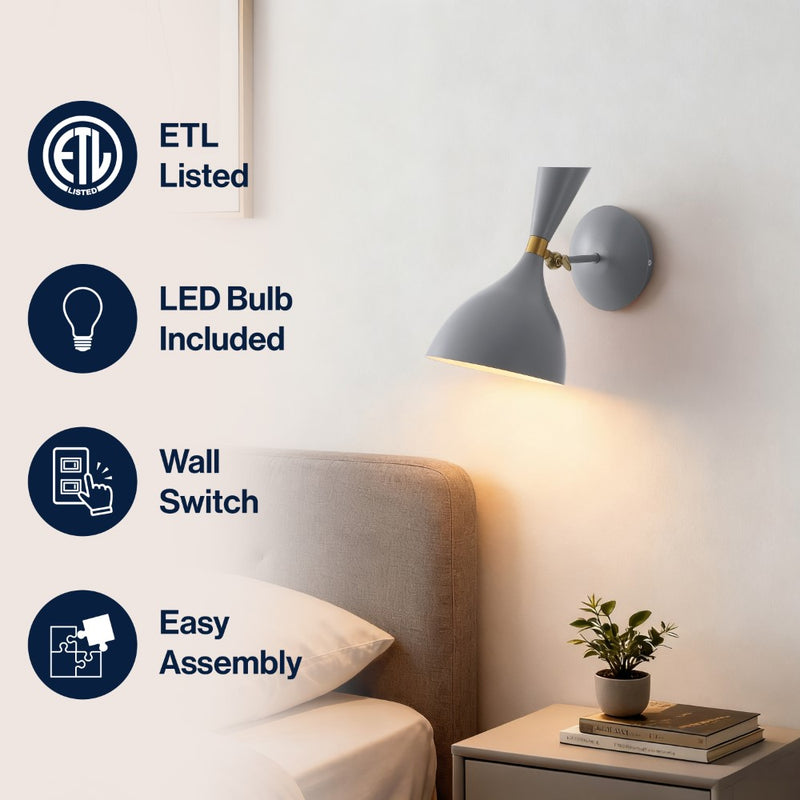 Josef 10" Iron Retro LED Wall Sconce