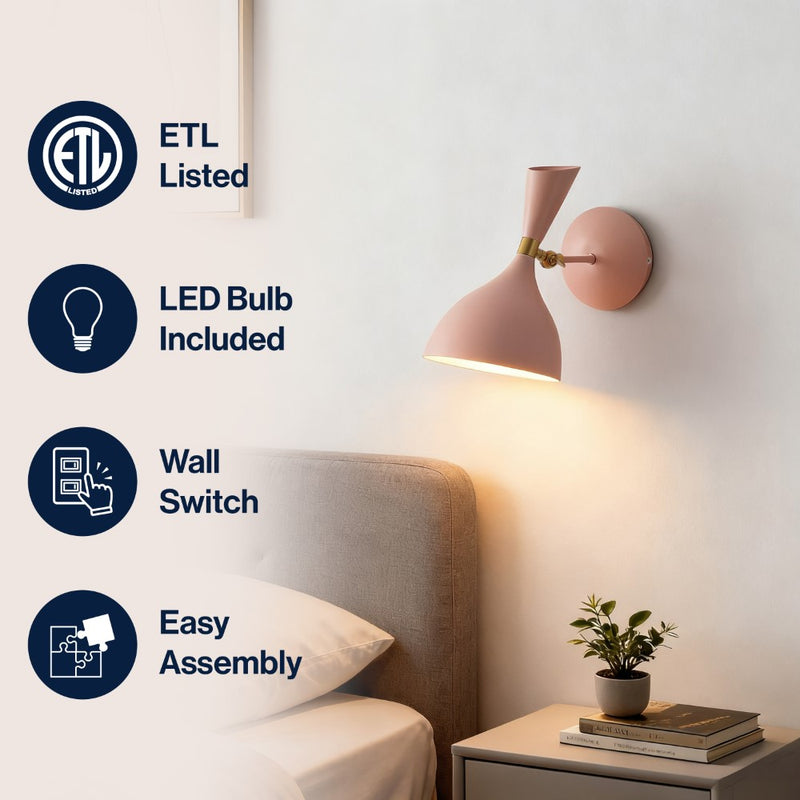 Josef 10" Iron Retro LED Wall Sconce
