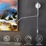 Frank 35" Iron Retro Swing LED Wall Sconce White – ICONS