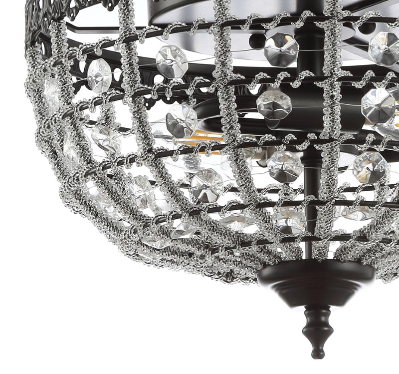 Anita 12.25" Low Ceiling Metal/Acrylic LED Flush Mount - JONATHAN Y
