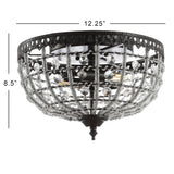 Anita 12.25" Low Ceiling Metal/Acrylic LED Flush Mount - JONATHAN Y