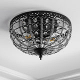 Anita 12.25" Low Ceiling Metal/Acrylic LED Flush Mount - JONATHAN Y