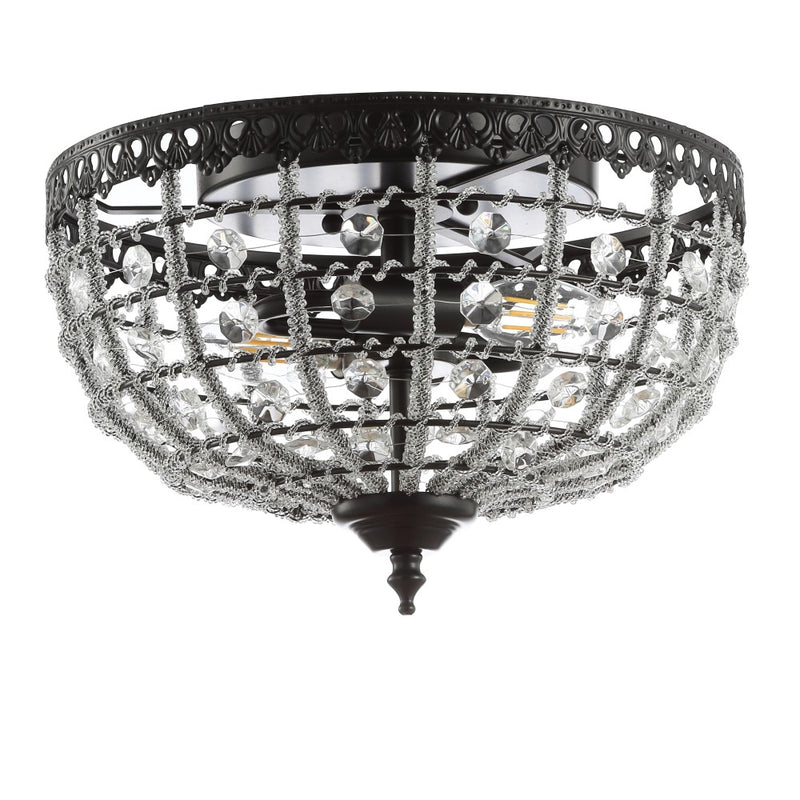 Anita 12.25" Low Ceiling Metal/Acrylic LED Flush Mount - JONATHAN Y