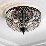 Anita 12.25" Low Ceiling Metal/Acrylic LED Flush Mount - JONATHAN Y