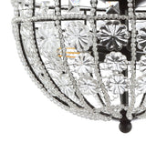 Billie 12" Crystal Flower Metal/Acrylic LED Semi Flush Mount - JONATHAN Y