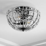 Billie 12" Crystal Flower Metal/Acrylic LED Semi Flush Mount - JONATHAN Y