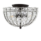 Billie 12" Crystal Flower Metal/Acrylic LED Semi Flush Mount - JONATHAN Y