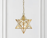 Stellaa 12" Moravian Star Metal/Clear Glass LED Pendant - JONATHAN Y