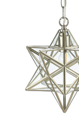 Stellaa 12" Moravian Star Metal/Clear Glass LED Pendant
