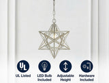 Stellaa 12" Moravian Star Metal/Clear Glass LED Pendant Nickel/Clear – ICONS