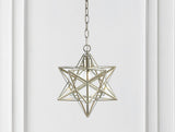 Stellaa 12" Moravian Star Metal/Clear Glass LED Pendant