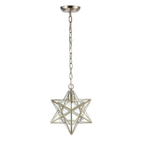 Stellaa 12" Moravian Star Metal/Clear Glass LED Pendant