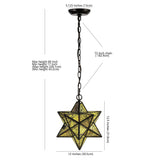 Stellaa 12" Moravian Star Metal/Clear Glass LED Pendant