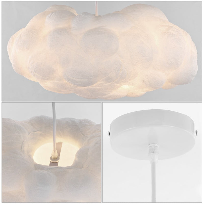 Zephyr 23"  Modern Contemporary Silk LED Cloud Pendant - JONATHAN Y