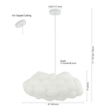 Zephyr 23"  Modern Contemporary Silk LED Cloud Pendant - JONATHAN Y