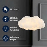 Zephyr 23"  Modern Contemporary Silk LED Cloud Pendant White / 2 Sockets – ICONS