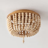 Allison 15" Wood Beaded/Metal LED Flush Mount