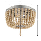 Allison 15" Wood Beaded/Metal LED Flush Mount