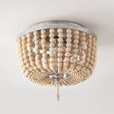 Allison 15" Wood Beaded/Metal LED Flush Mount