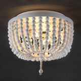 Allison 15" Wood Beaded/Metal LED Flush Mount