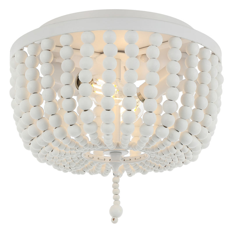 Allison 15" Wood Beaded/Metal LED Flush Mount