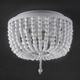 Allison 15" Wood Beaded/Metal LED Flush Mount