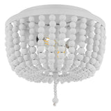 Allison 15" Wood Beaded/Metal LED Flush Mount