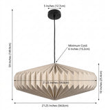 Nolan 21.25" Modern Vintage Honeycomb Shade LED Pendant Light Natural – DIM