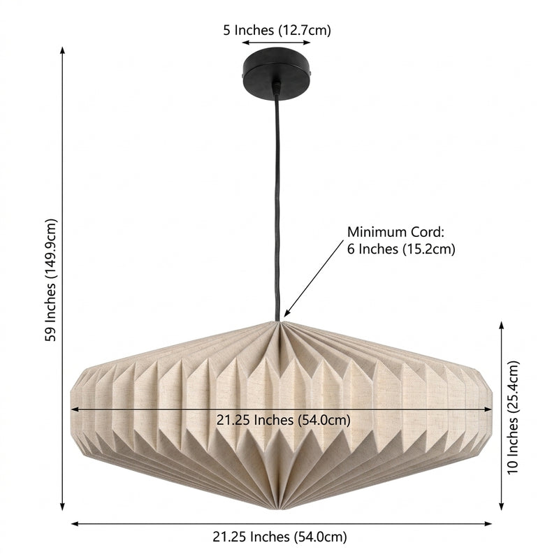 Nolan 21.25" Modern Vintage Honeycomb Shade LED Pendant Light Natural – DIM