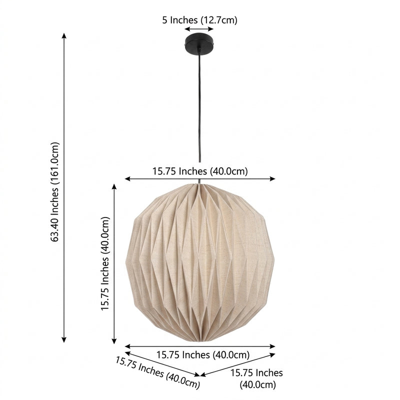 Vaughn 15.75" Modern Vintage Orb Honeycomb Shade LED Pendant Light Natural – DIM