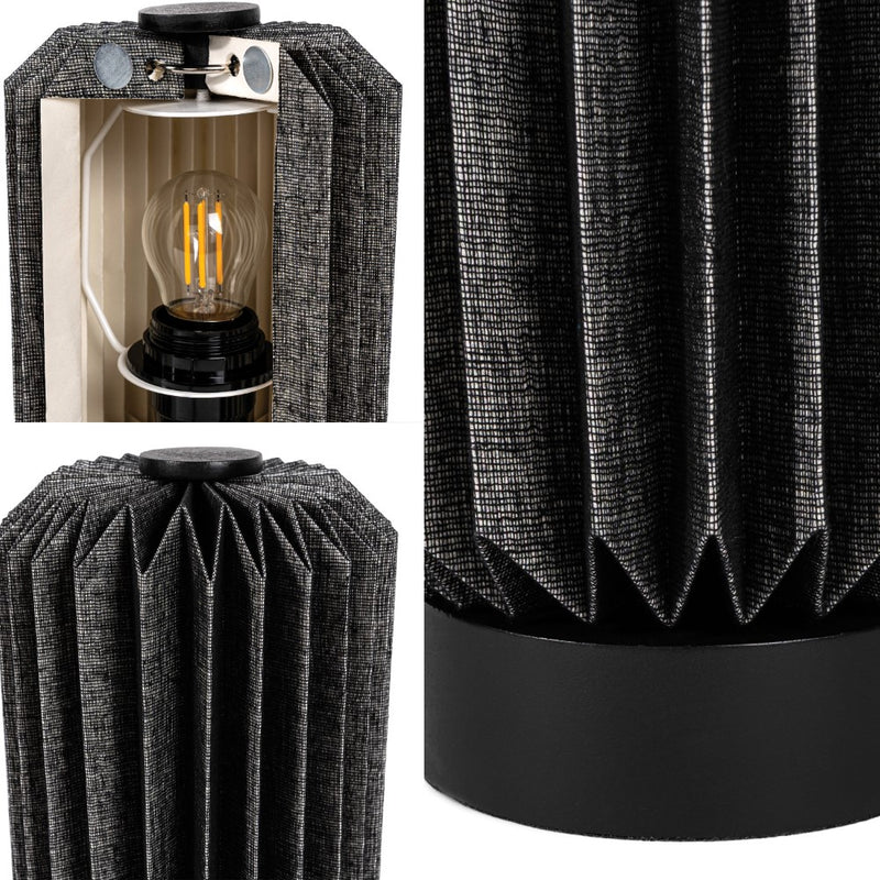 Banks 8.5" Modern Minimalist Paper Pleated Column Accent LED Table Lamp