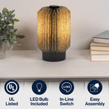 Banks 8.5" Modern Minimalist Paper Pleated Column Accent LED Table Lamp