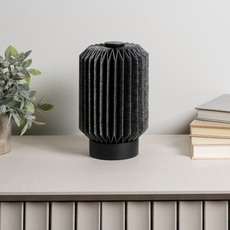 Banks 8.5" Modern Minimalist Paper Pleated Column Accent LED Table Lamp