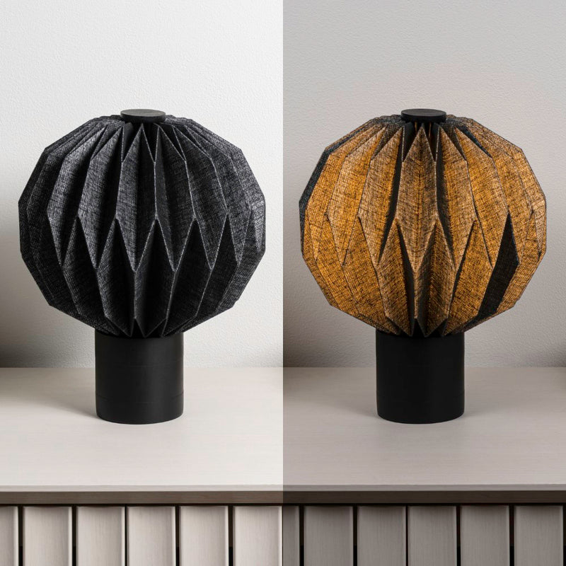 Quincy 11" Modern Minimalist Paper Pleated Orb Accent LED Table Lamp