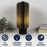 Banks 15.75" Modern Minimalist Paper Pleated Column Accent LED Table Lamp