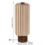Banks 15.75" Modern Minimalist Paper Pleated Column Accent LED Table Lamp Natural – DIM
