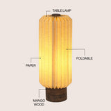 Banks 15.75" Modern Minimalist Paper Pleated Column Accent LED Table Lamp