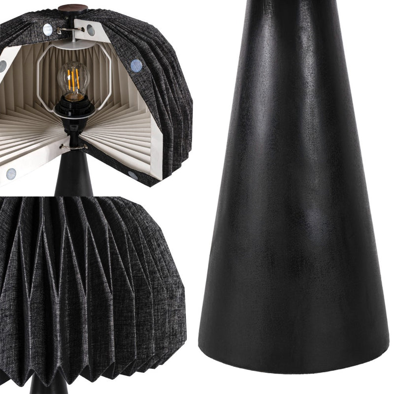 Sylvie 16" Modern Minimalist Paper Pleated Shade Mushroom Accent LED Table Lamp