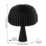 Sylvie 16" Modern Minimalist Paper Pleated Shade Mushroom Accent LED Table Lamp Black – DIM
