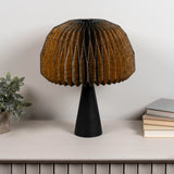 Sylvie 16" Modern Minimalist Paper Pleated Shade Mushroom Accent LED Table Lamp