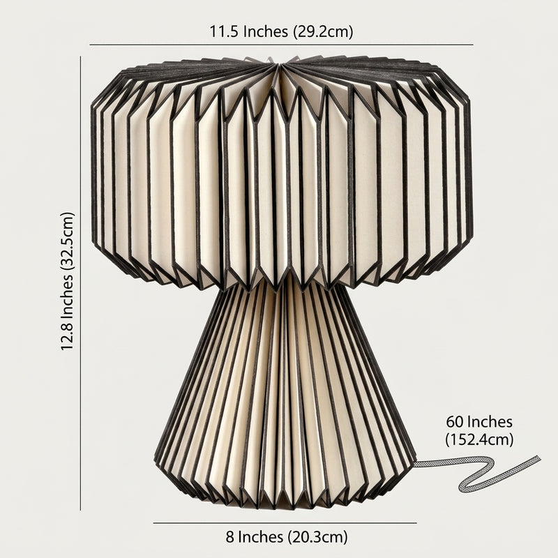 Zelda 12.8" Modern Art Deco Paper Pleated Shade Accent LED Table Lamp Natural – DIM