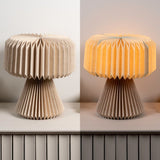 Zelda 12.8" Modern Art Deco Paper Pleated Shade Accent LED Table Lamp