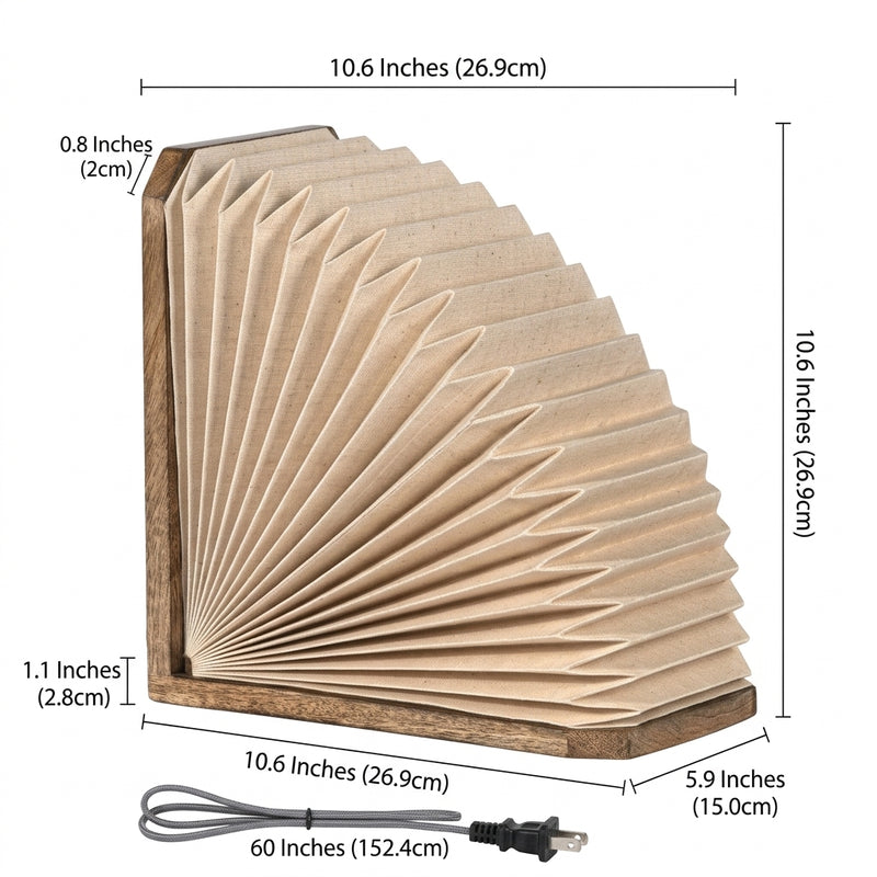 Darla Modern Art Deco Paper Half Pleated Fan LED Table Lamp Natural / 10.6'' – DIM