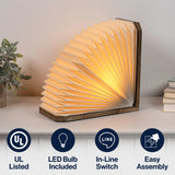 Darla Modern Art Deco Paper Half Pleated Fan LED Table Lamp