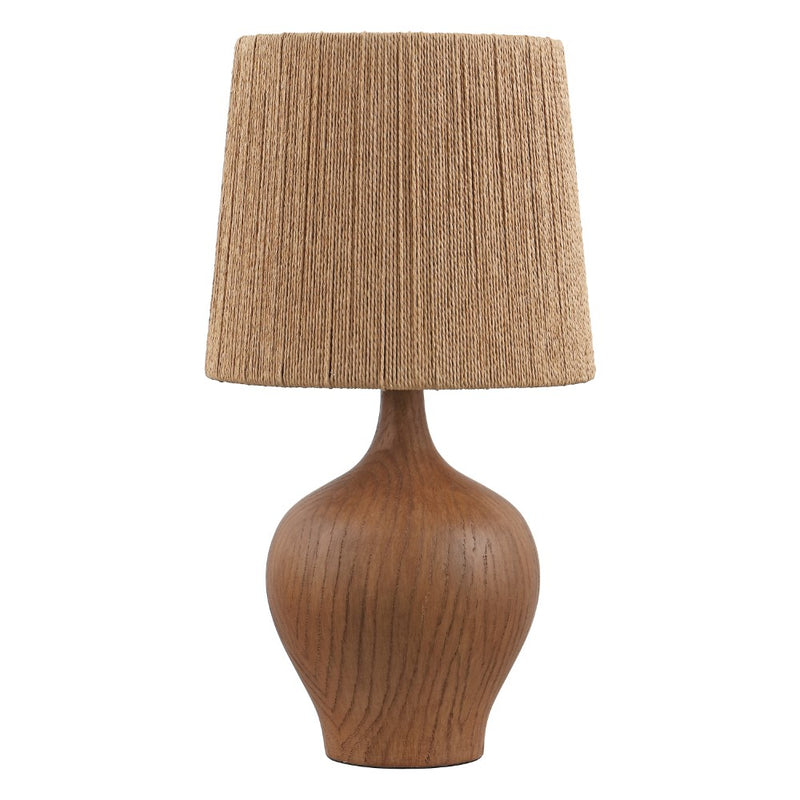 Eben 23" Rustic Farmhouse Resin/Metal Gourd LED Table Lamp with Paper Rope Shade