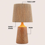 Highland 22.25" Classic Cottage Tapered Resin/Metal LED Table Lamp with Paper Rope Shade