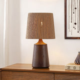 Highland 22.25" Classic Cottage Tapered Resin/Metal LED Table Lamp with Paper Rope Shade