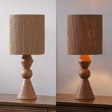 Orbic Taper 23.5" Rustic Cottage Resin/Metal LED Table Lamp with Paper Rope Shade
