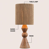 Orbic Taper 23.5" Rustic Cottage Resin/Metal LED Table Lamp with Paper Rope Shade